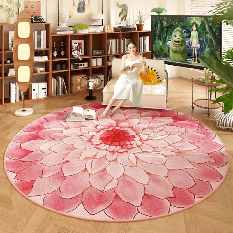Gardening Tools Pink - Pink garden round living room carpet
