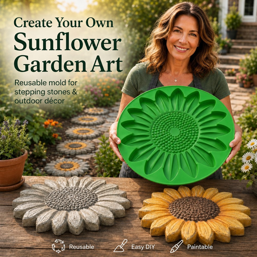 Gardening Tool Diy - Sunflower Terrace Stone Mold Set, Concrete