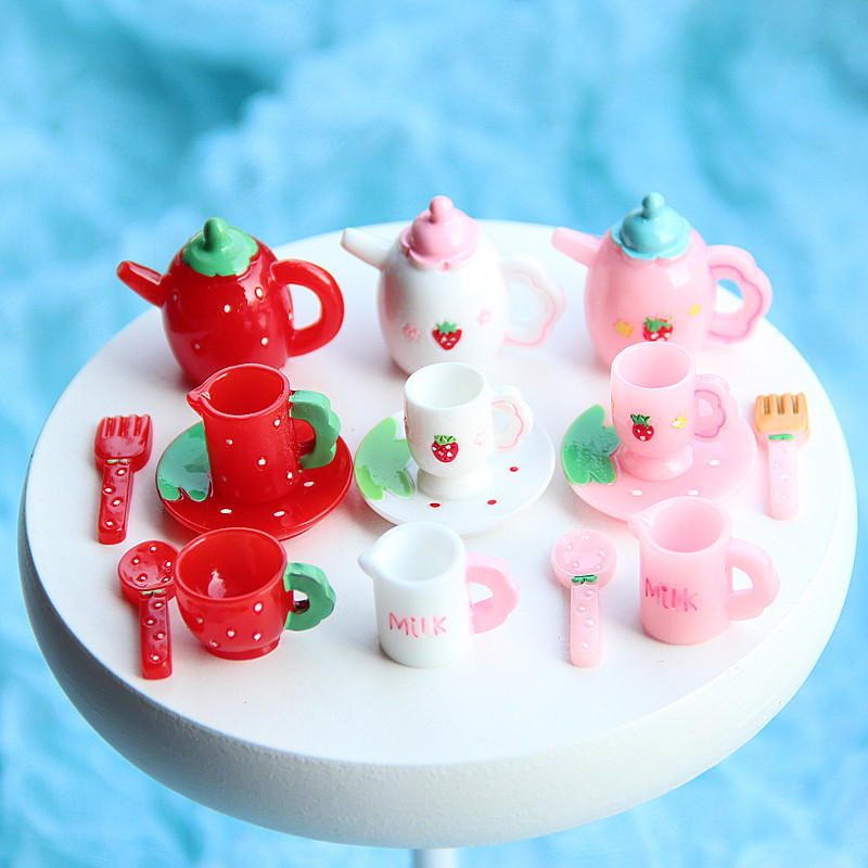 Gardening Tools Pink - Pink Tea Set Miniature Figurine Cup