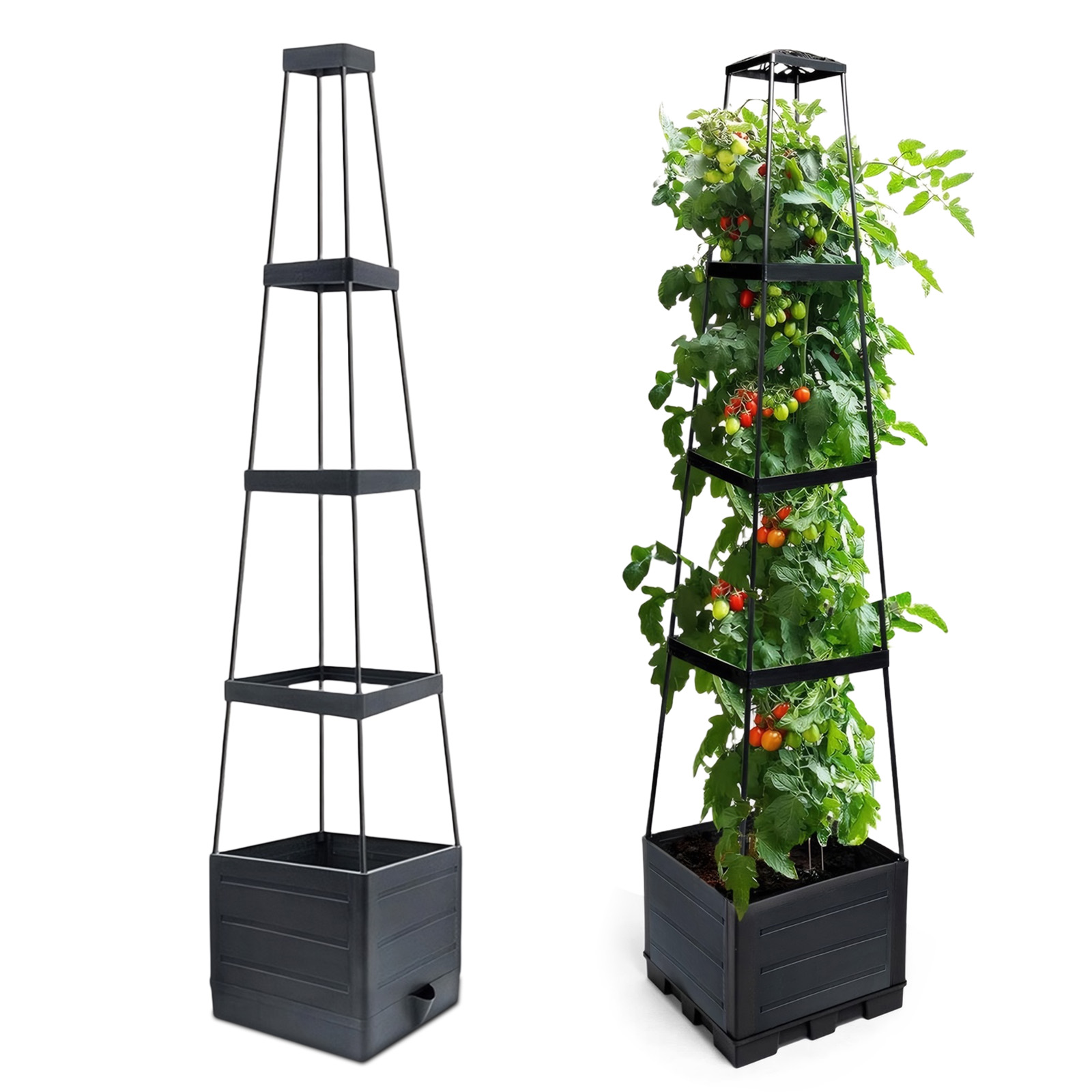 Self-Watering Planter - Raised Garden Bed Planter Box with