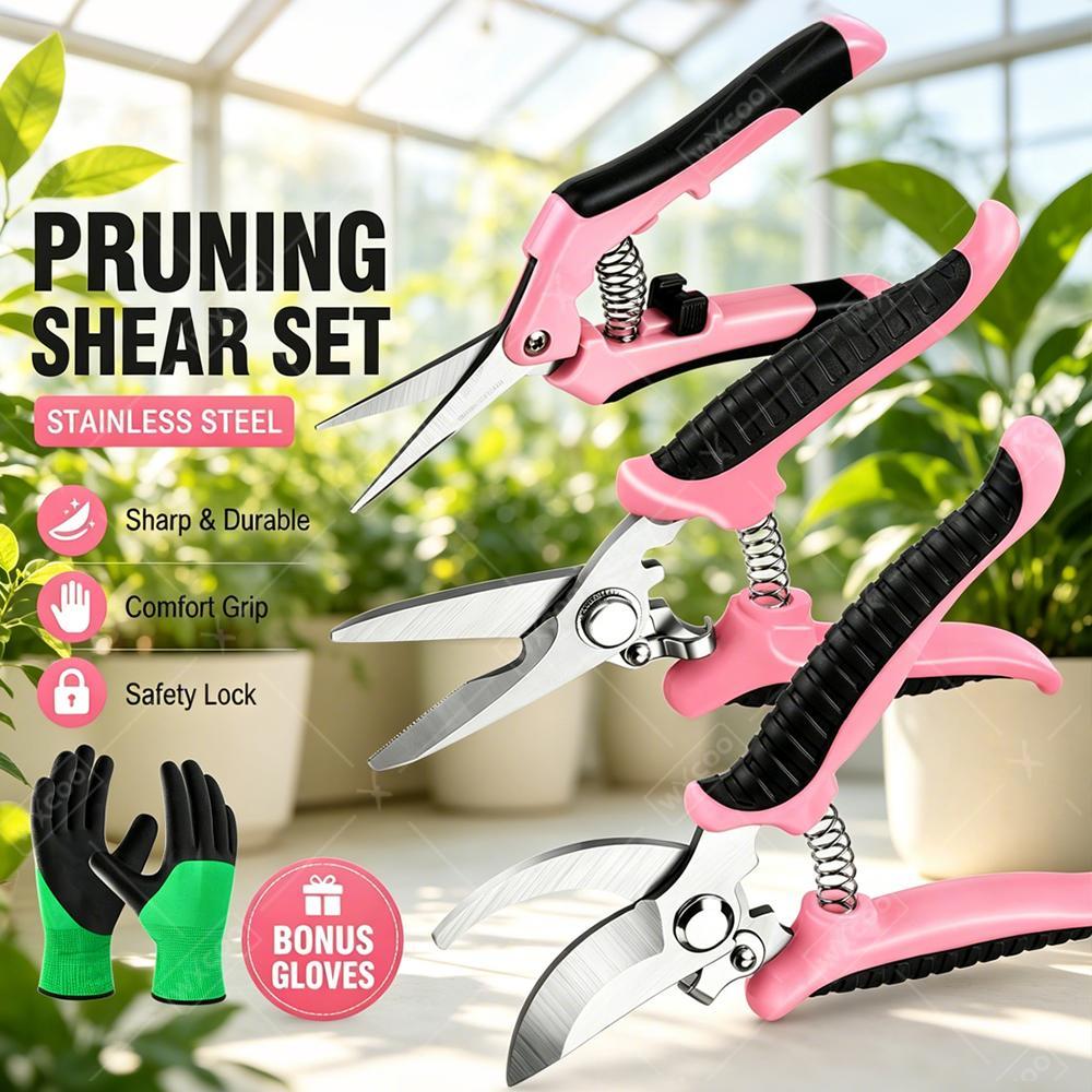 Gardening Tools Pink - Garden Fruit Picking Scissors Pruning Shears