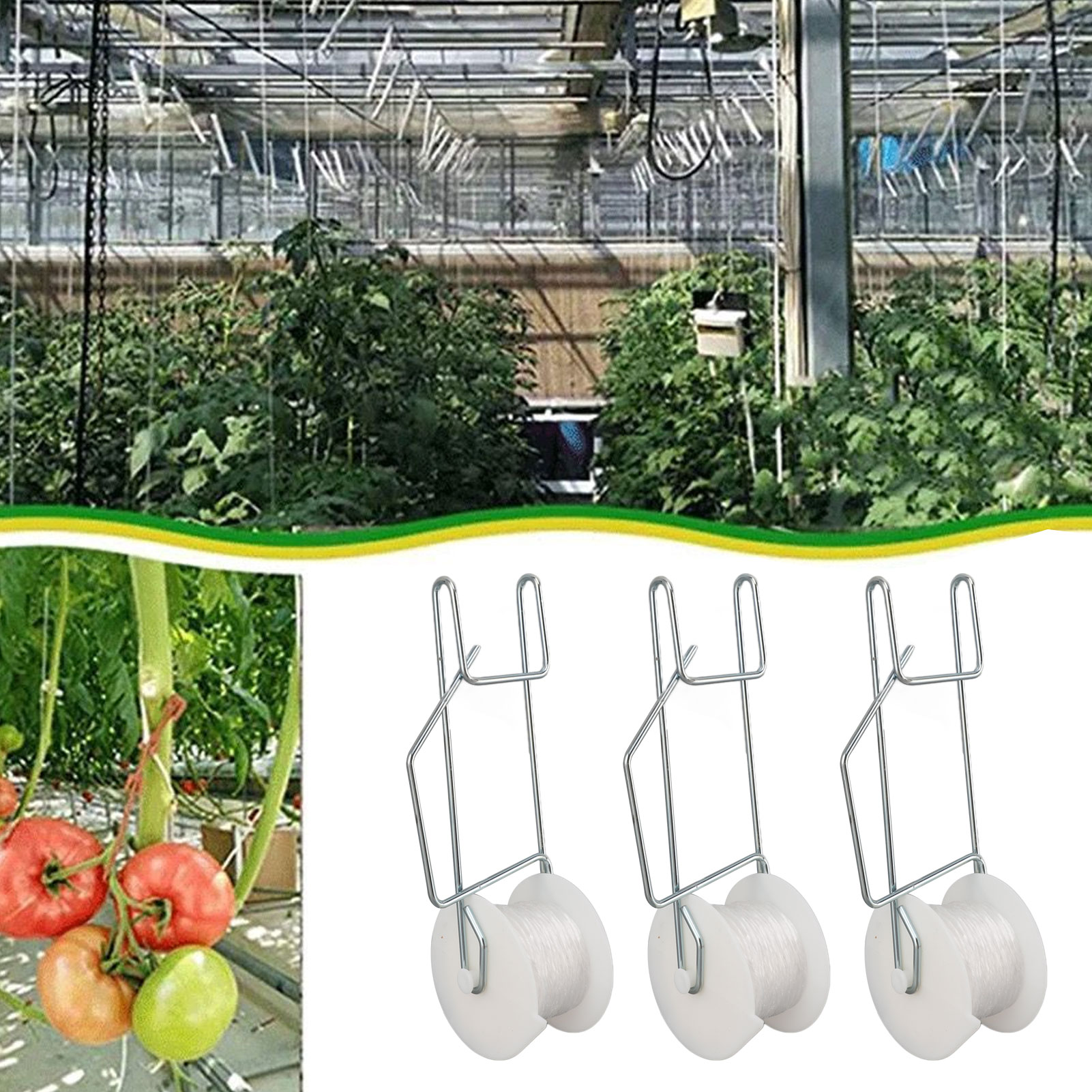 Gardening Tools Essential - 6-50pcs Tomato Support Hooks Trellis Roller