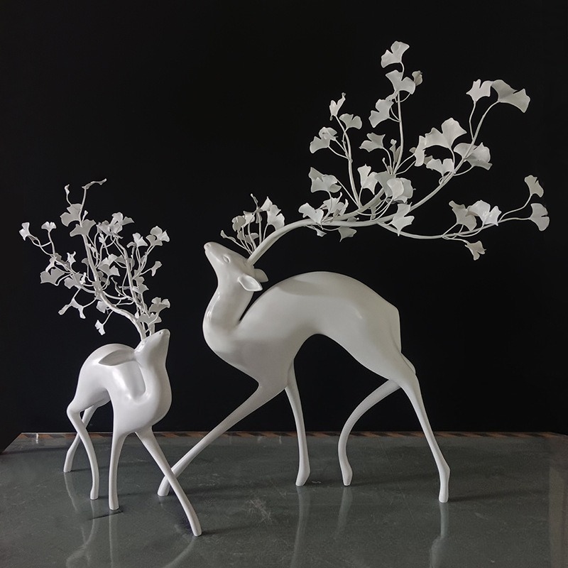 Deer sculpture metal ginkgo bi - огляд і ціна Gardening Tools Sketch