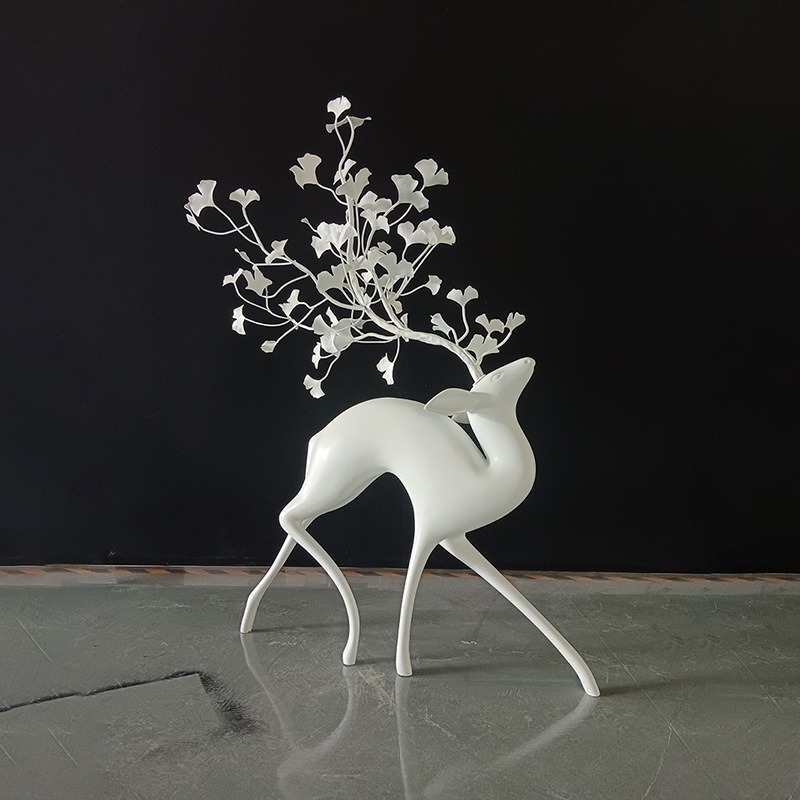 Deer sculpture metal ginkgo bi - огляд і ціна Gardening Tools Sketch