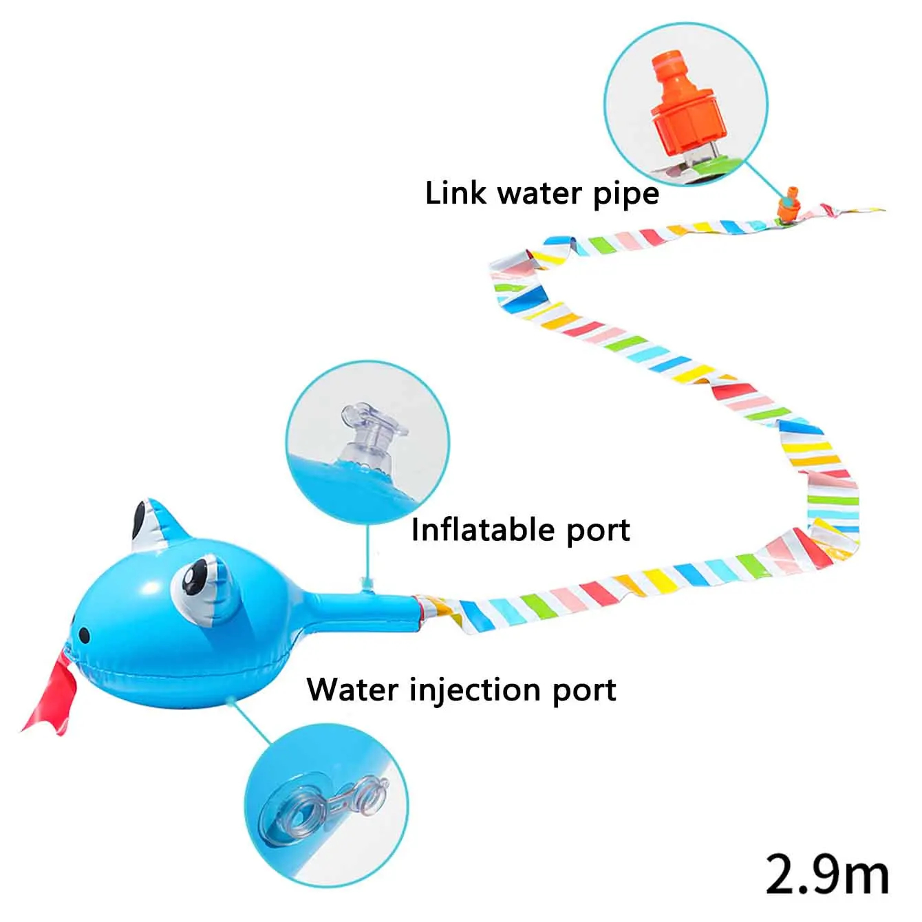 Inflatable Water Spray Snake T - огляд і ціна Gardening Tools Toys