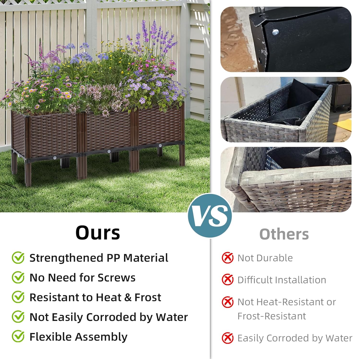 Outdoor Gardening Rattan Plant - огляд і ціна Self-Watering Planter