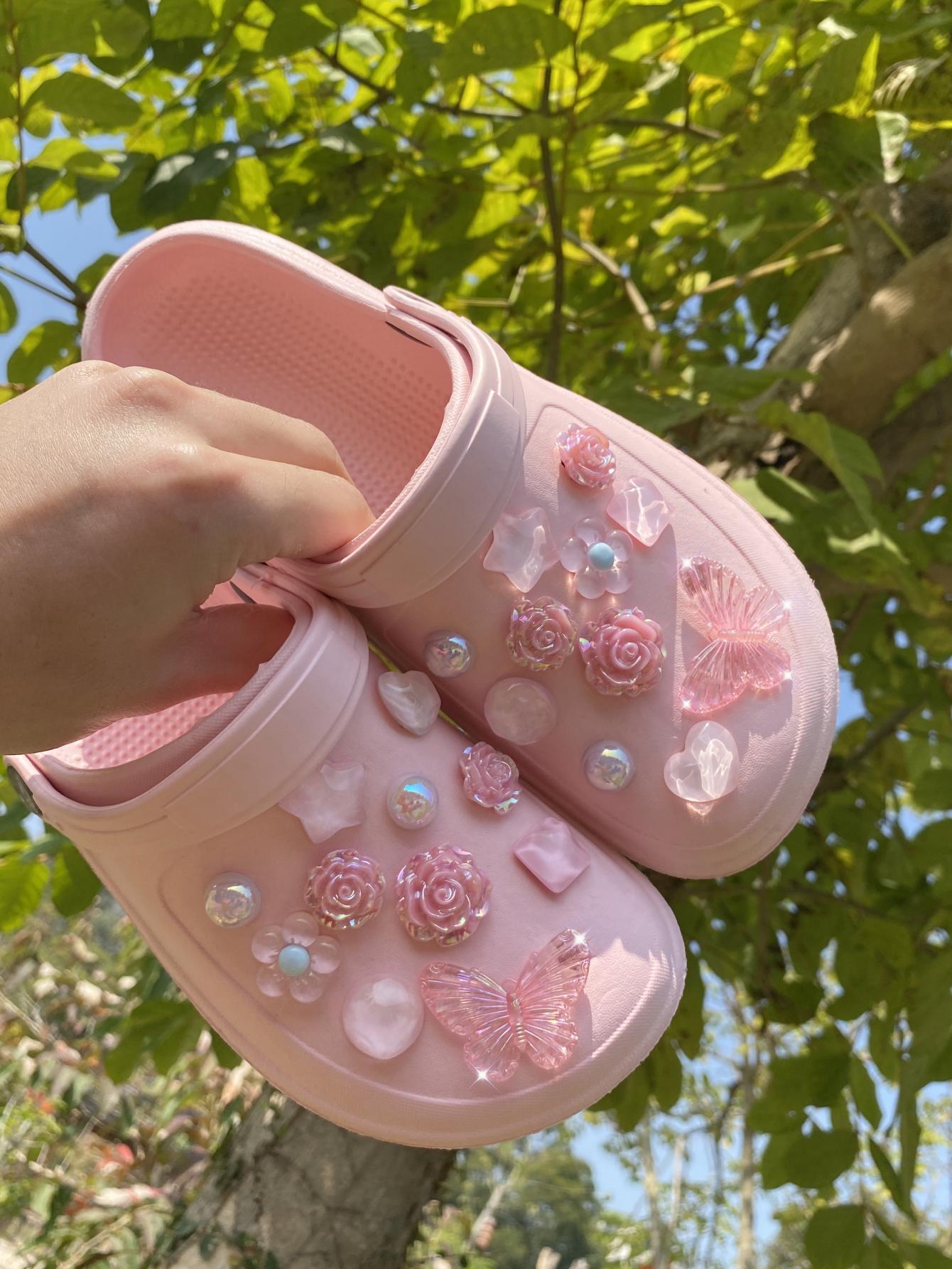 22 pcsbeach shoes Shoe Flower  - огляд і ціна Gardening Tools Pink